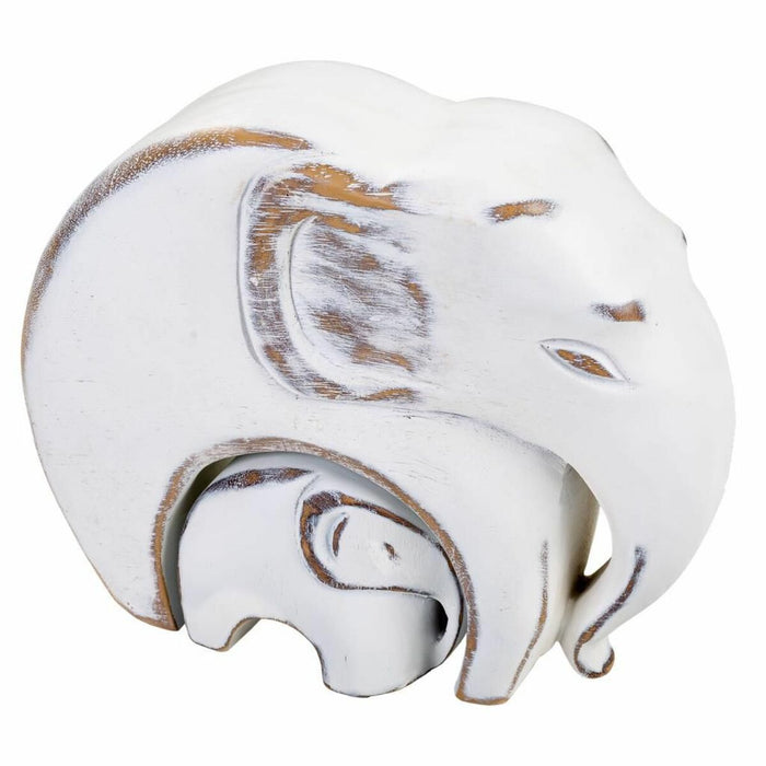 Figura Decorativa Alexandra House Living Blanco Poliresina Elefante 8 x 21 x 25 cm