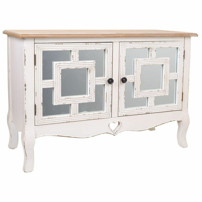 Meuble d'Entrée Alexandra House Living Blanc verre Bois d'épicéa Bois MDF 36 x 56 x 83 cm