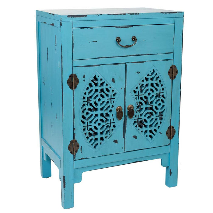 Meuble d'Entrée Alexandra House Living Bleu Bois d'épicéa Bois MDF 32 x 75 x 48 cm