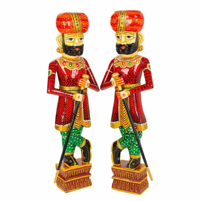 Decorative Figure Alexandra House Living Mango wood Ethnic 20 x 90 x 31 cm 2 Pieces