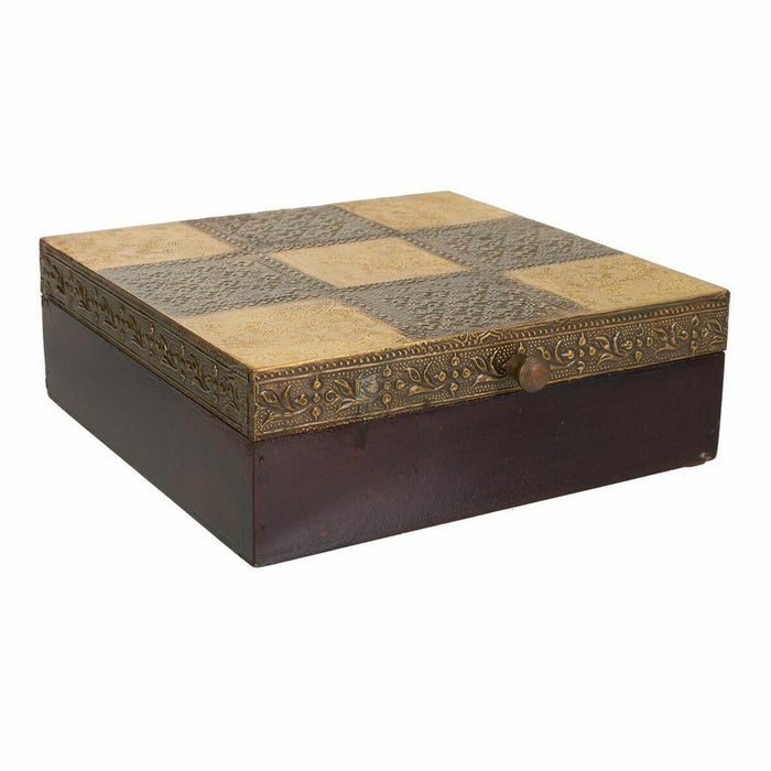 Caja-Joyero Alexandra House Living Marrón oscuro Latón Madera de mango Madera MDF 20 x 7 x 20 cm