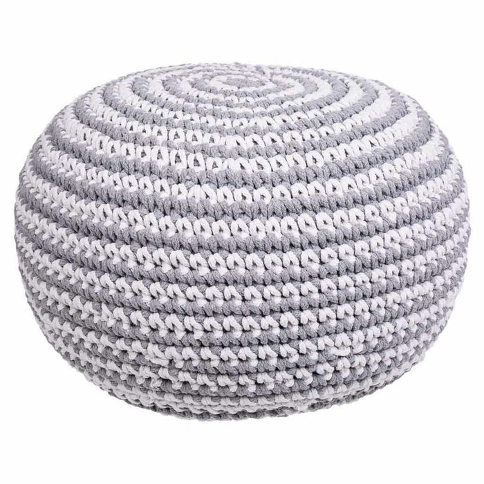 Pouf Alexandra House Living Blanc Gris polystyrène 45 x 30 x 45 cm