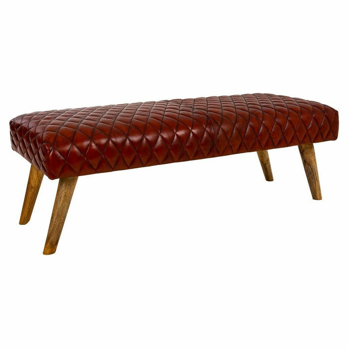 Banquette Alexandra House Living Cuir Bois de manguier 53 x 38 x 115 cm