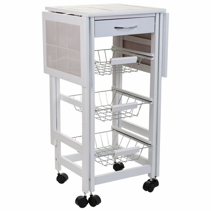 Kitchen Trolley Alexandra House Living White 37 x 79 x 91 cm