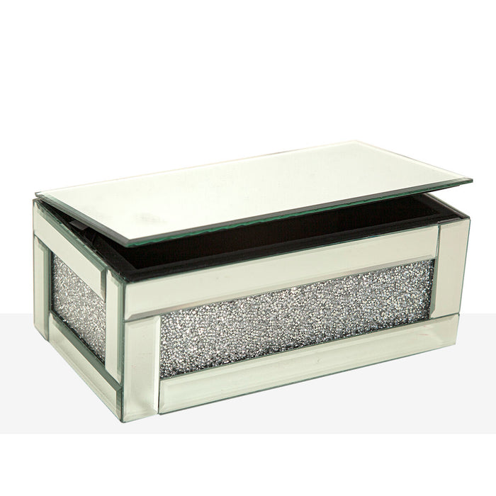 Caja Decorativa Romimex Plateado Vidrio Espejo 21 x 9 x 12 cm