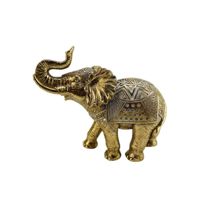 Decorative Figure Romimex Golden Elephant 16 x 14 x 7 cm