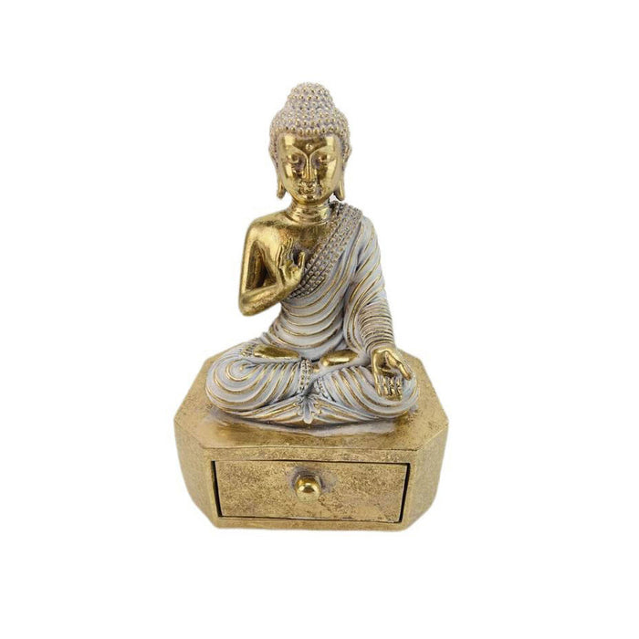 Decorative Figure Romimex Golden Buddha 11 x 17 x 9 cm