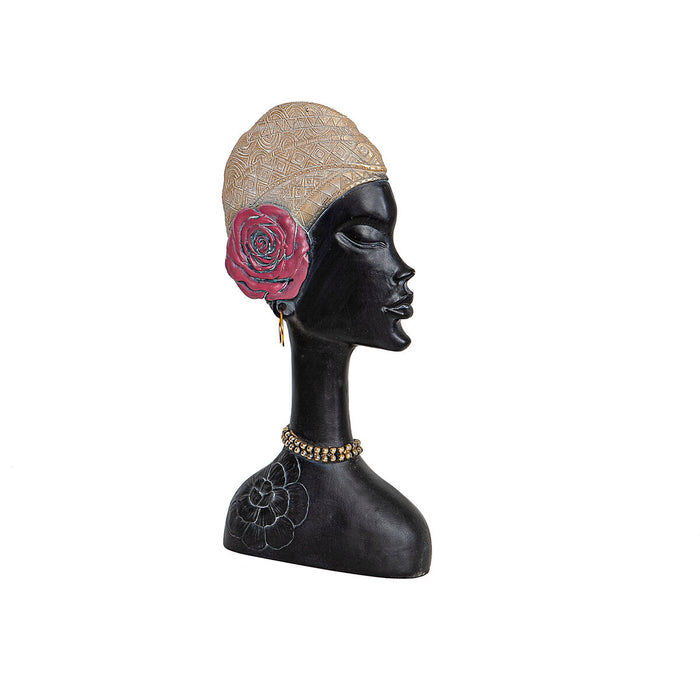 Bust Romimex Brown Resin African Woman 17 x 35 x 7 cm