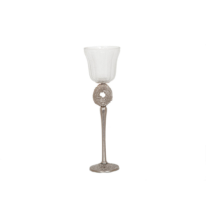 Wineglass Romimex Silver Metal Glass 12 x 42 x 12 cm