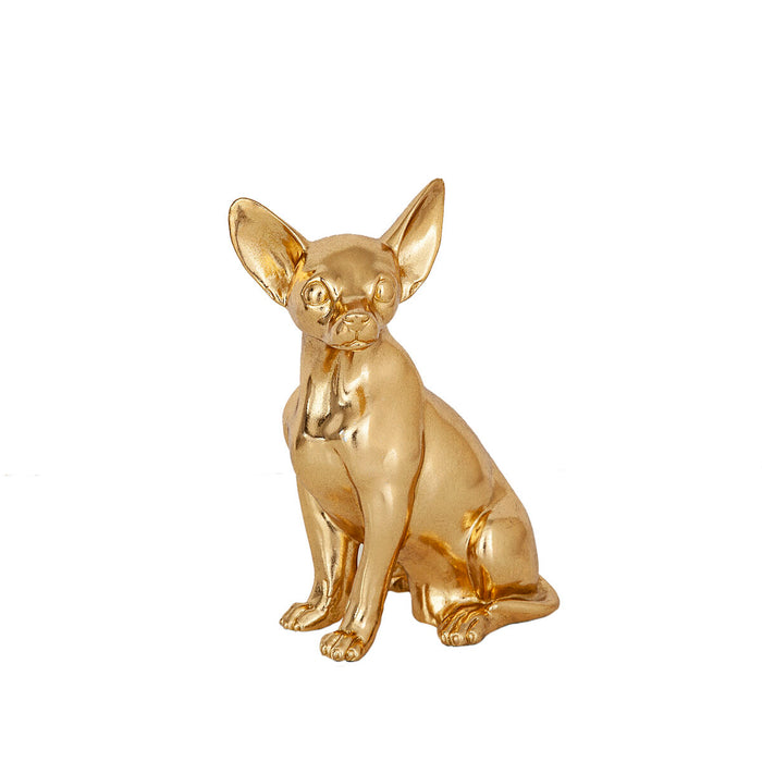 Decorative Figure Romimex Chihuahua Golden 19 x 25 x 14 cm