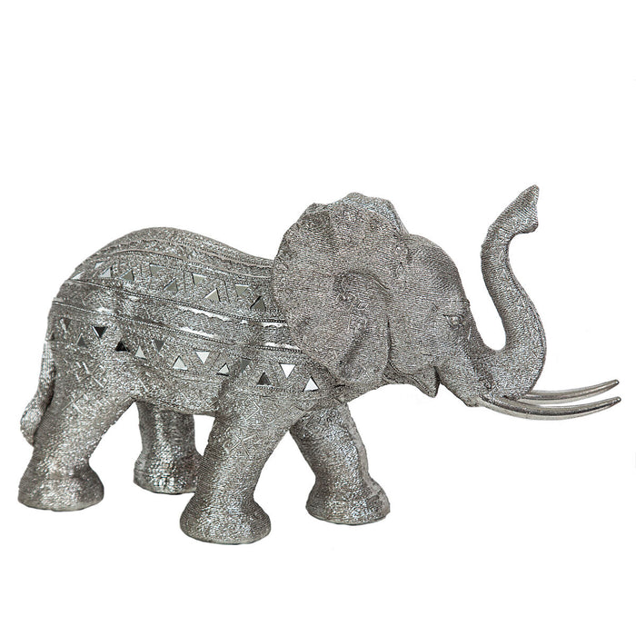 Figura Decorativa Romimex Plateado Elefante 48 x 28 x 17 cm