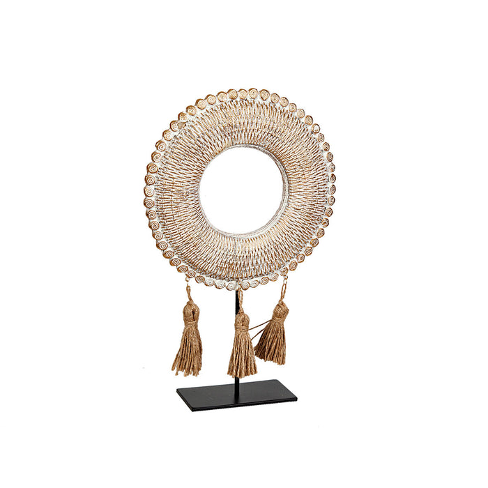 Figura Decorativa Romimex Beige Natural 6 x 33 x 21 cm Disco