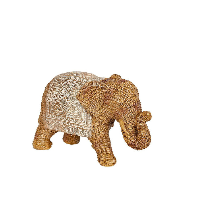 Figura Decorativa Romimex Beige Natural Poliresina Elefante