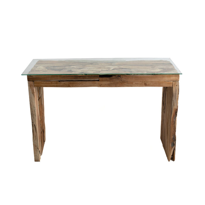 Console Romimex Naturel verre bois de teck 120 x 75 x 35 cm