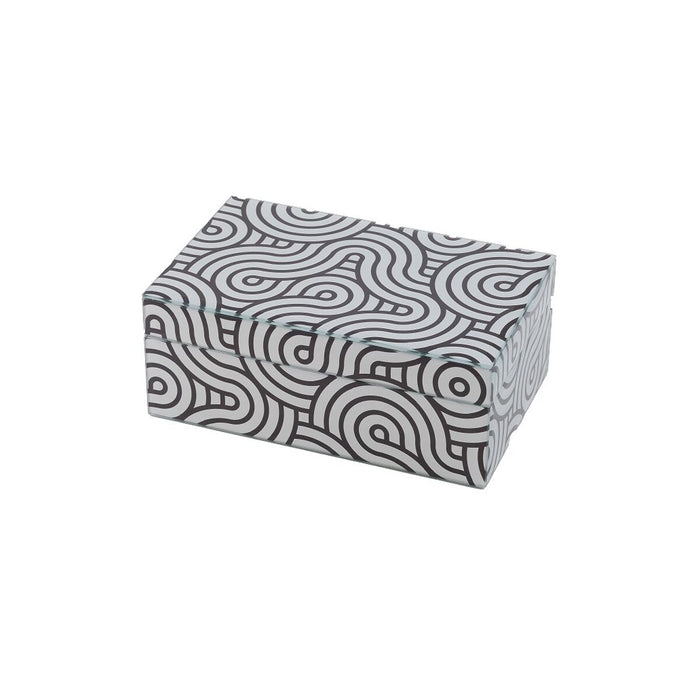 Caja-Joyero Romimex Blanco Negro Vidrio 21 x 9 x 13 cm