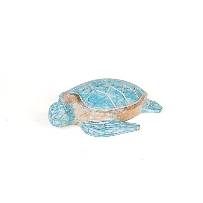 Figura Decorativa Romimex Turquesa Tortuga 23 x 6 x 17 cm