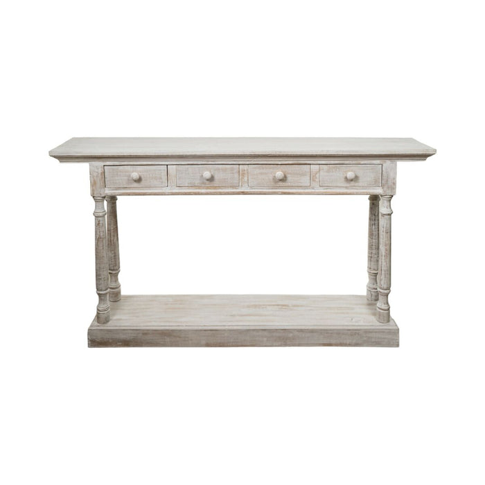 Console Romimex White Mango wood MDF Wood 30 x 81 x 152 cm