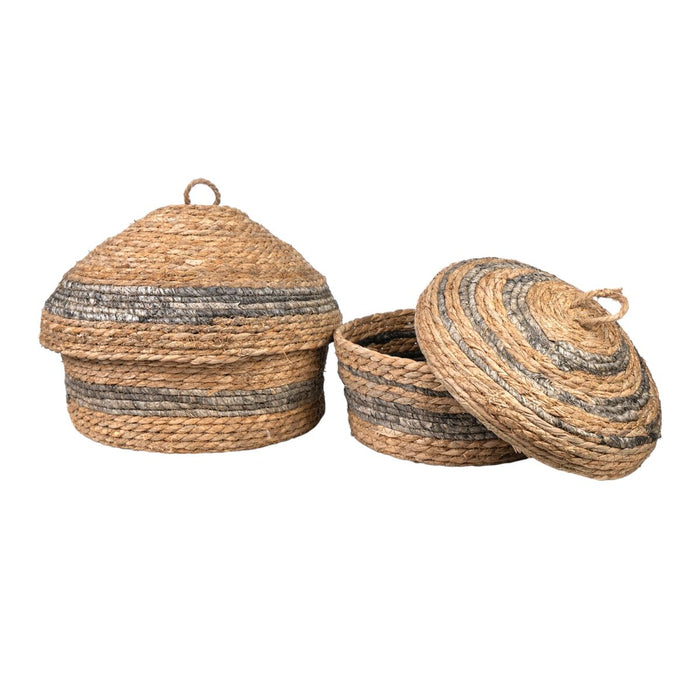 Juego de Cajas Decorativas Romimex Natural Fibra natural 34 x 14 x 34 cm 2 Piezas