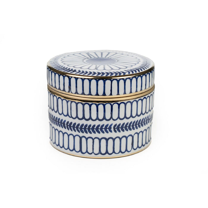 Decorative box Romimex Blue White Porcelain 18 x 13 x 18 cm