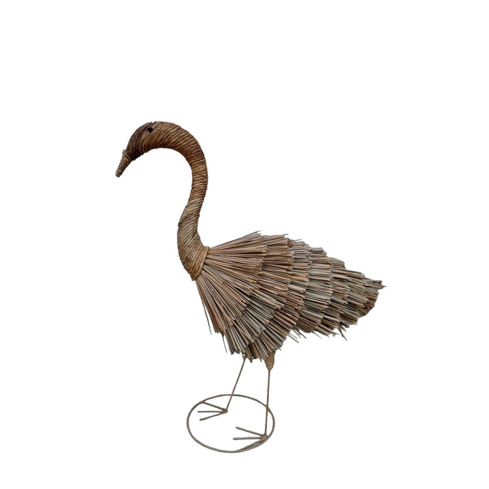 Decorative Figure Romimex Natural Heron 30 x 80 x 30 cm