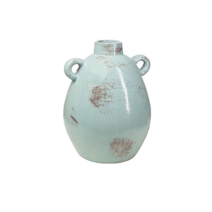 Vase Romimex Blue Terracotta 25 x 35 x 25 cm With handles