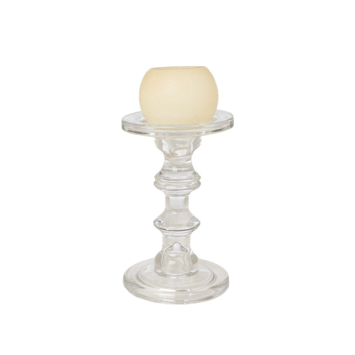 Candleholder Romimex Transparent Glass 13 x 27 x 13 cm