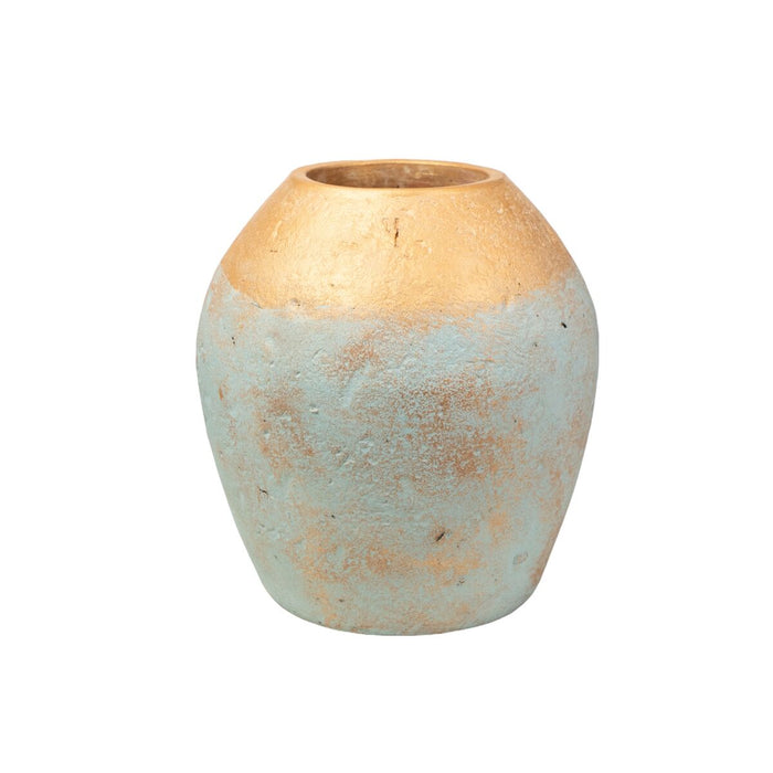 Vase Romimex Blue Golden Terracotta 25 x 40 x 25 cm