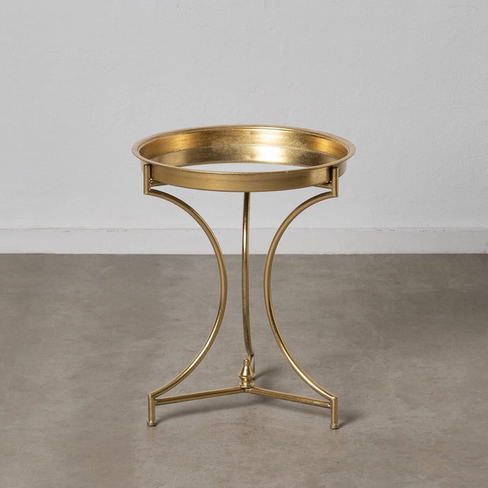 Mesa auxiliar 51 x 51 x 63 cm Cristal Dorado Metal