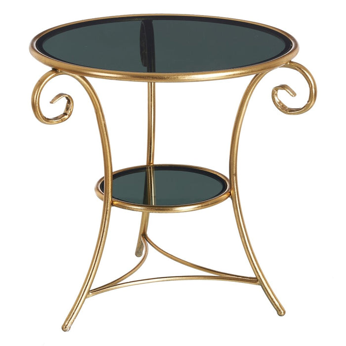 Table d'appoint Doré Verre Fer 66 x 60 x 62 cm