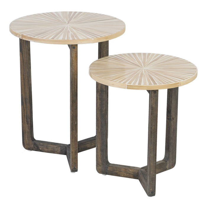 Table d'appoint Beige Bambou 40 x 40 x 45 cm Bois MDF