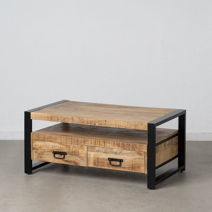 Side table MARA Black Natural 100 x 60 x 45 cm 100 x 45 x 60 cm