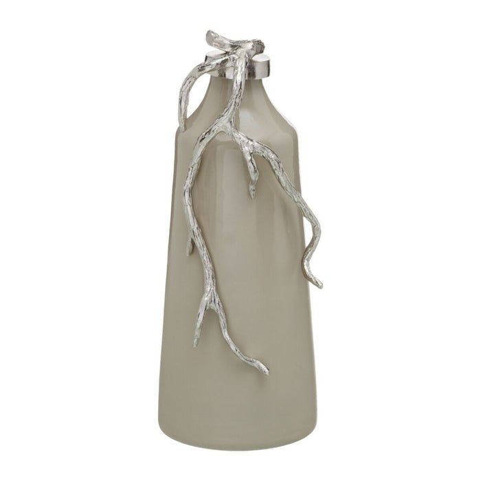 Botella Beige Plateado Aluminio Cristal 15 x 11 x 37 cm Decorativa