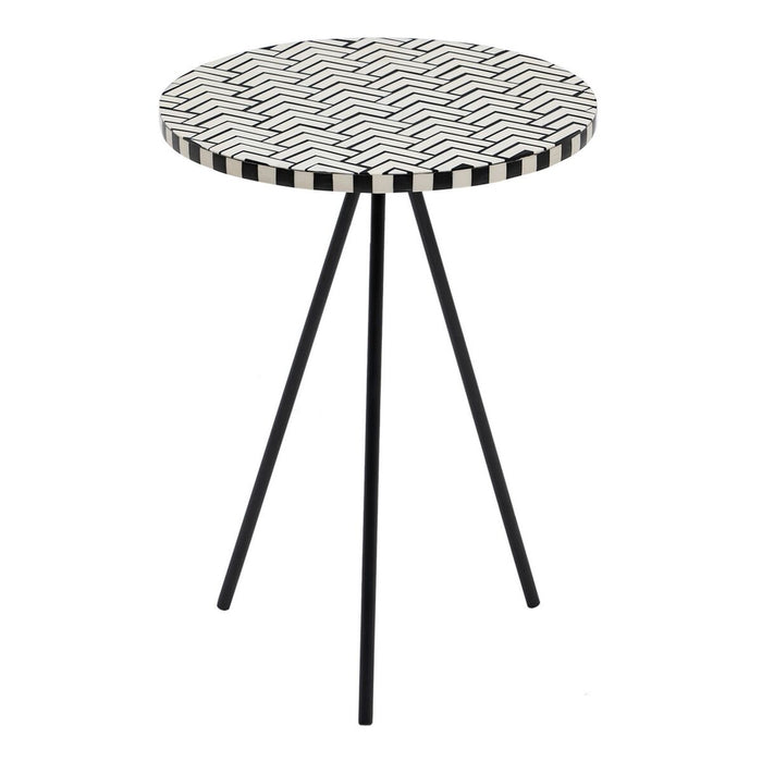 Table d'appoint Blanc Noir 38 x 38 x 50 cm