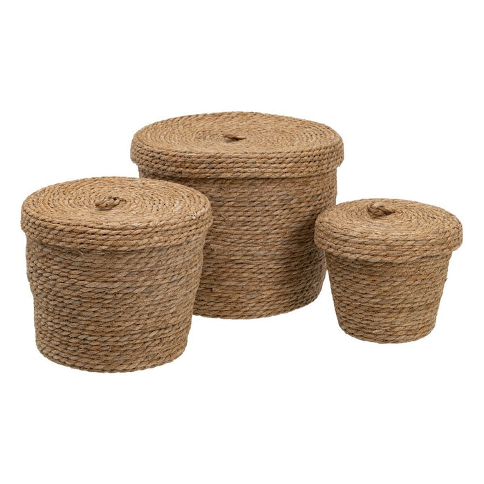 Multi-purpose basket 3 Pieces 28 x 28 x 36 cm Natural Natural Fibre