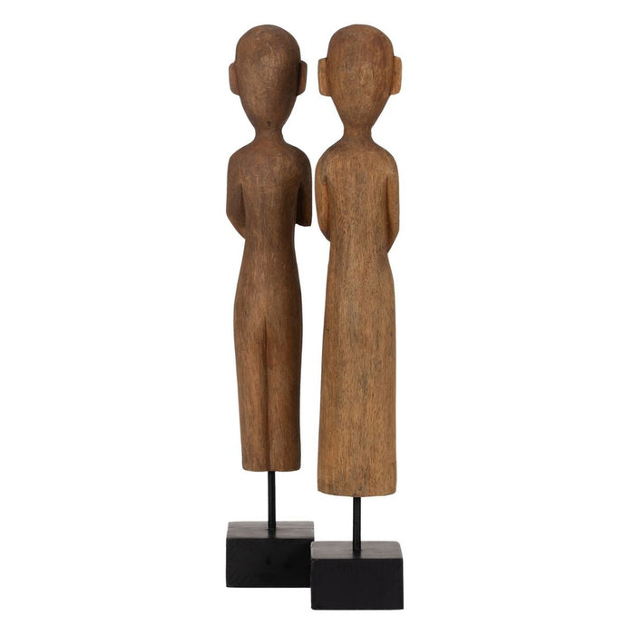 Figurine Décorative Naturel Africain 14,5 x 9 x 38,5 cm (2 Unités)