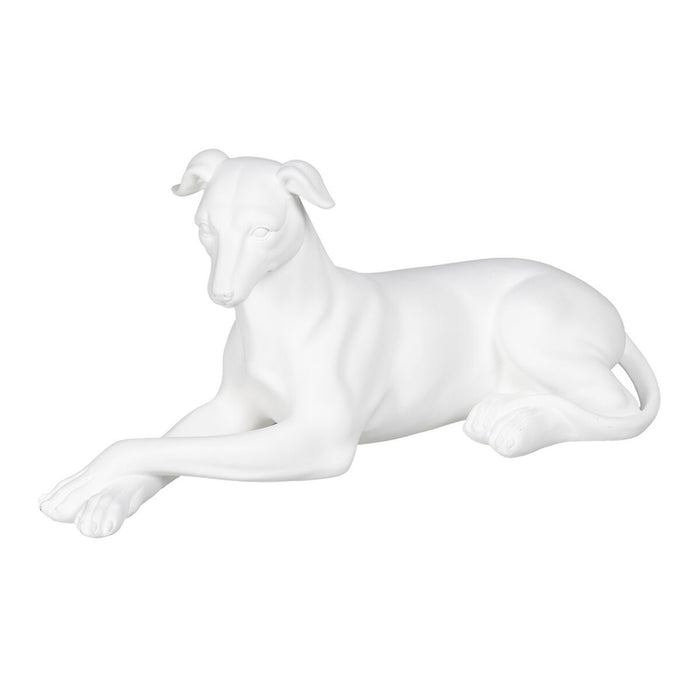 Figurine Décorative Blanc Chien 18 x 12,5 x 37 cm