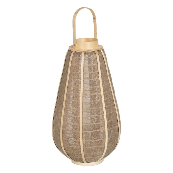 Lanterne Bougeoir Lanterne Beige Naturel Jute Verre 31 x 31 x 55 cm