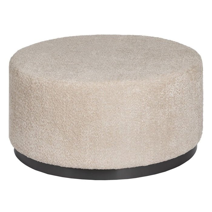 Pouf Noir Beige Métal Bois de pin Bois MDF 80 x 80 x 41 cm