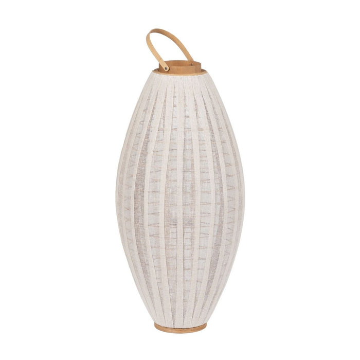 Lanterne Beige Naturel Bambou Verre 40 x 40 x 83 cm