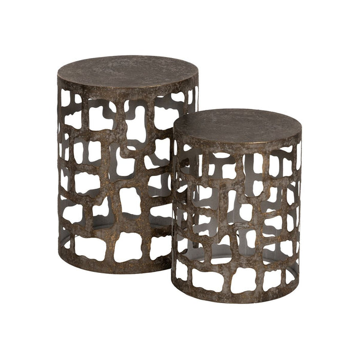 Set of 2 tables Golden 40,5 x 40,5 x 55 cm 40,5x40,5x55 cm (2 Units)