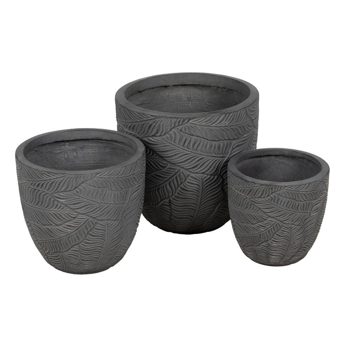 Set of Planters Grey 37 x 37 x 35 cm (3 Units)