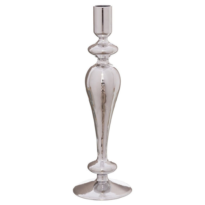 Candelabro Plateado Cristal Navidad 9 x 9 x 28 cm