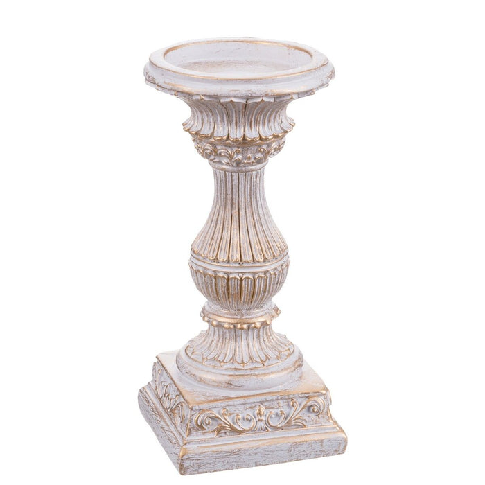 Candelabro Blanco Resina Navidad 9 x 9 x 19,5 cm