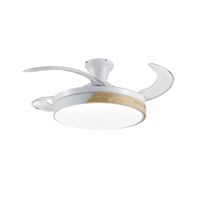 Ceiling Fan with Light Romimex White Natural