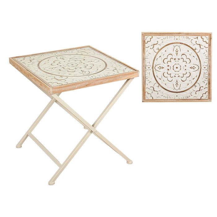 Table d'appoint Romimex Naturel Métal Bois MDF 50 x 53 x 50 cm