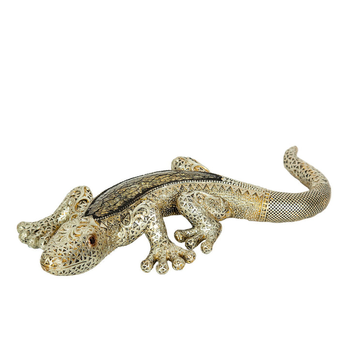 Figura Decorativa Romimex Dorado Resina Lagarto 34 x 6 x 15 cm