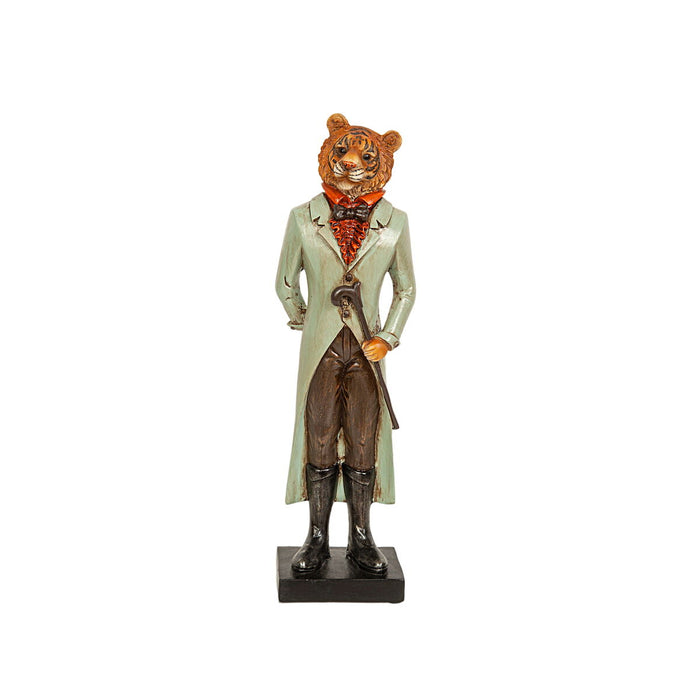 Figura Decorativa Romimex Verde Resina Tigre Traje 9 x 31 x 8 cm