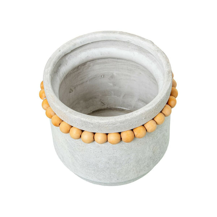 Planter Alexandra House Living Grey Wood Ceramic Little balls 24 x 18 cm