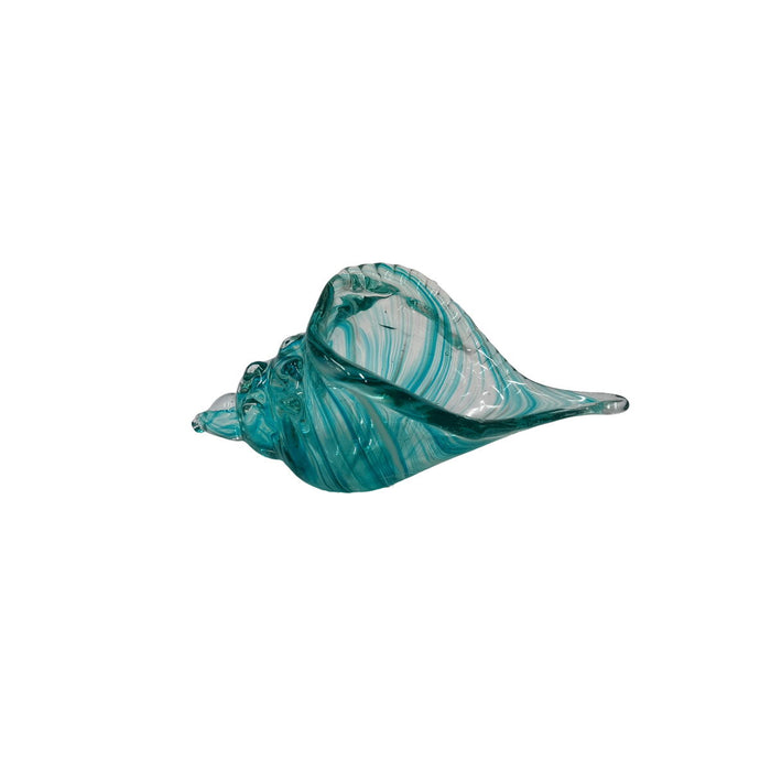 Decorative Figure Romimex Blue Glass Snail 22 x 10 x 12 cm