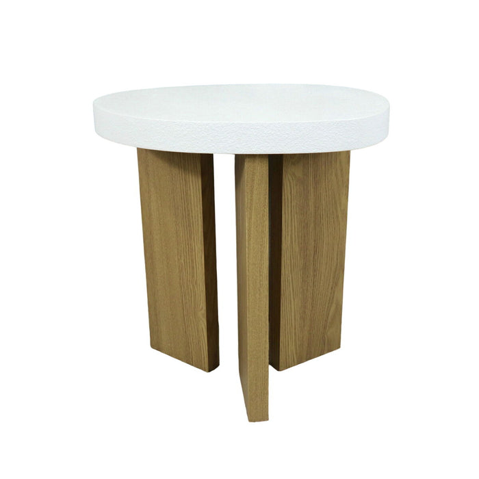 Table d'appoint Romimex Blanc Naturel Bois MDF 46 x 48 x 36 cm